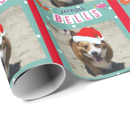 クリスマスのコーギーのサンタの包装紙 ラッピングペーパー (ロールコーナー)