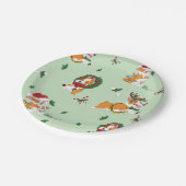 クリスマスのコーギーの紙皿 ペーパープレート (アングル)