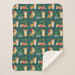 クリスマスのコーギー のWoofのWoofのWoof シェルパブランケット