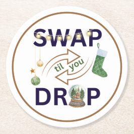 クリスマスのコースターをドロップするまで交換 ラウンドペーパーコースター