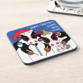 クリスマスのコースターモーの新年 コースター (左側)