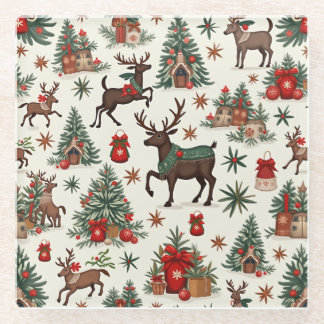 クリスマスのコースター ガラスコースター