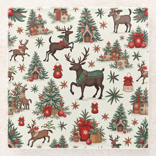 クリスマスのコースター ガラスコースター (正面)