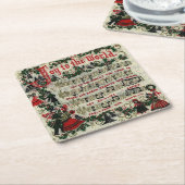クリスマスのコースター、世界への喜び スクエアペーパーコースター (アングル)