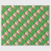 クリスマスのコーヒーおよびトナカイの包装紙 ラッピングペーパー (フラット)