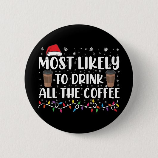クリスマスのコーヒーを全部飲んでしまう人 缶バッジ (正面)