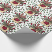 クリスマスのコーヒー・マグの包装紙 ラッピングペーパー (角)