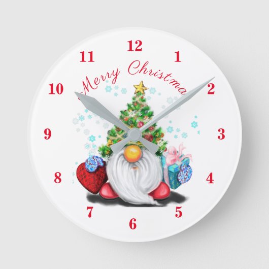 クリスマスのゴブリンの壁時計 ラウンド壁時計 (正面)