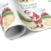 クリスマスのゴルフ「コースがあなたとともにありますように」 ラッピングペーパー (ロールコーナー)