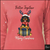 クリスマスのゴードン・セッター・トナカイギフト グラフィック トライブレンドTシャツ