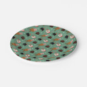 クリスマスのゴールデンドゥードル犬 ペーパープレート (アングル)