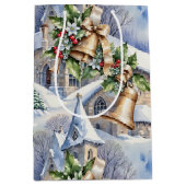 クリスマスのゴールデンベル ミディアムペーパーバッグ (正面)