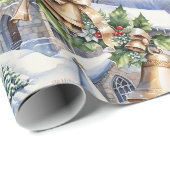 クリスマスのゴールデンベル ラッピングペーパー (ロールコーナー)