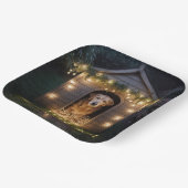 クリスマスのゴールデンレトリバー犬小屋 ペーパープレート (傾斜あり)