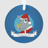 クリスマスのサイのキャラクター オーナメント (裏面)