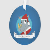 クリスマスのサイのキャラクター オーナメント (正面)