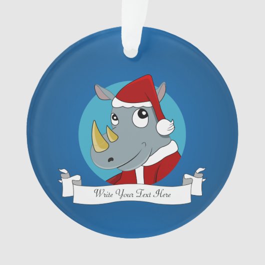 クリスマスのサイのキャラクター オーナメント (正面)