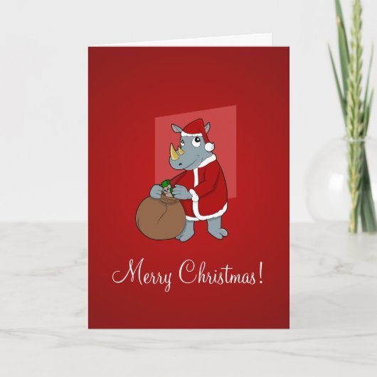 クリスマスのサイのキャラクター シーズンカード (正面)
