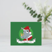クリスマスのサイのキャラクター シーズンポストカード (スタンド正面)