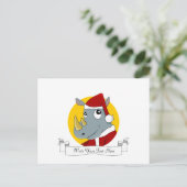 クリスマスのサイのキャラクター シーズンポストカード (スタンド正面)