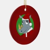 クリスマスのサイのキャラクター セラミックオーナメント (右)