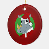 クリスマスのサイのキャラクター セラミックオーナメント (左)