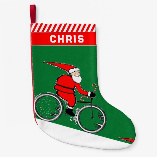 クリスマスのサイクリスト スモールクリスマスストッキング (正面)