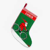 クリスマスのサイクリスト スモールクリスマスストッキング (正面 (吊り時))