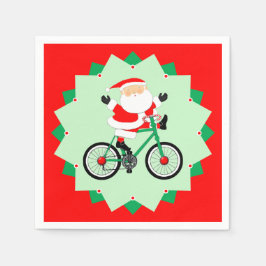 クリスマスのサイクリスト ホリデー バイキング パーティー スタンダードカクテルナプキン