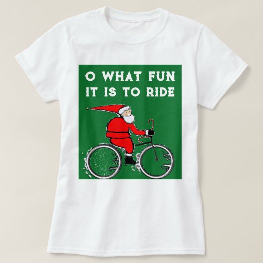クリスマスのサイクリンググッズ Tシャツ (デザイン正面)
