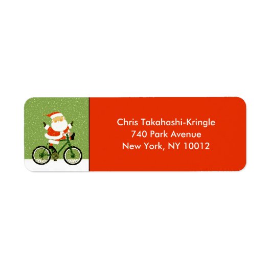 クリスマスのサイクリングホリデーバイキングラベル ラベル (正面)