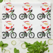 クリスマスのサイクリング キッチンタオル (折り畳み)