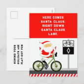 クリスマスのサイクリング シーズンポストカード (正面/裏面)