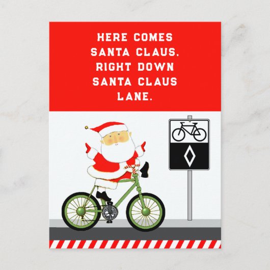 クリスマスのサイクリング シーズンポストカード (正面)