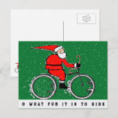 クリスマスのサイクリング シーズンポストカード (正面/裏面)