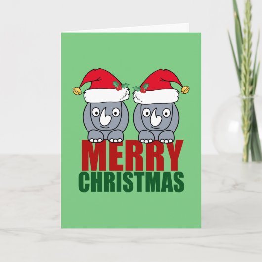 クリスマスのサイ 可愛い シーズンカード (正面)