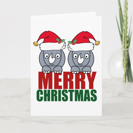 クリスマスのサイ 可愛い シーズンカード (正面)