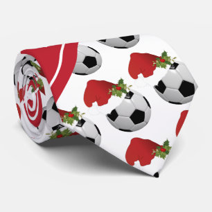 クリスマスのサッカーのデザイン ネクタイ