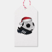 クリスマスのサッカーボールとシューズ ギフトタグ (正面)