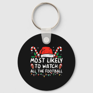 クリスマスのサッカー観戦マニア キーホルダー