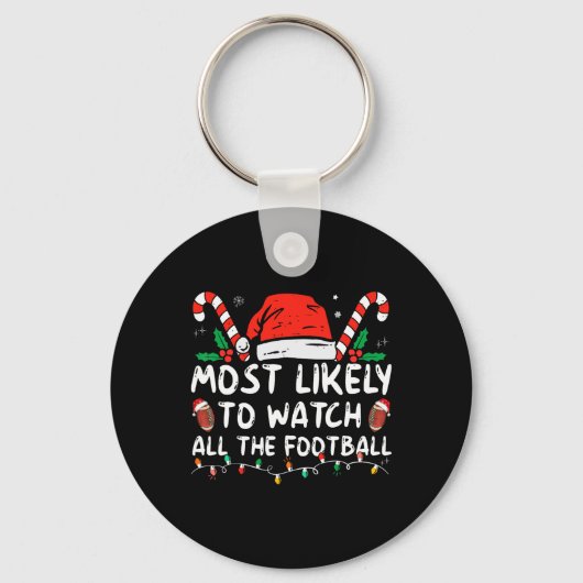 クリスマスのサッカー観戦マニア キーホルダー (正面)