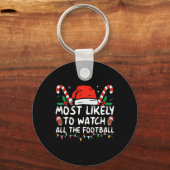 クリスマスのサッカー観戦マニア キーホルダー (正面)