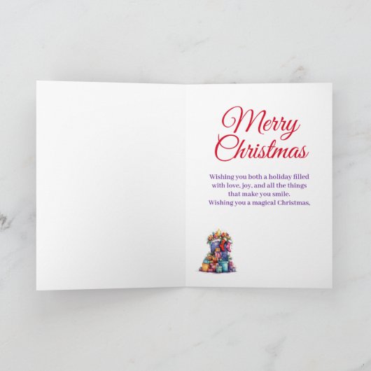 クリスマスのサックパープルの娘と義理の娘 シーズンカード (内部)