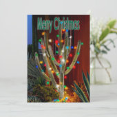 クリスマスのサボテンとメリークリスマス。 シーズンカード (スタンド正面)