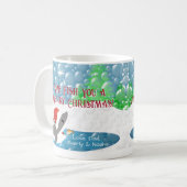 クリスマスのサメ我々はあなたを陽気なクリスマスに釣る コーヒーマグカップ (正面左)