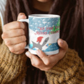 クリスマスのサメ我々はあなたを陽気なクリスマスに釣る コーヒーマグカップ