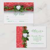 クリスマスのサロンのギフト券カードダマスク織のハート 割引カード (正面/裏面)