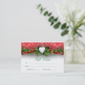 クリスマスのサロンのギフト券カードダマスク織のハート 割引カード (スタンド正面)