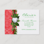 クリスマスのサロンのギフト券カードダマスク織のハート 割引カード (裏面)