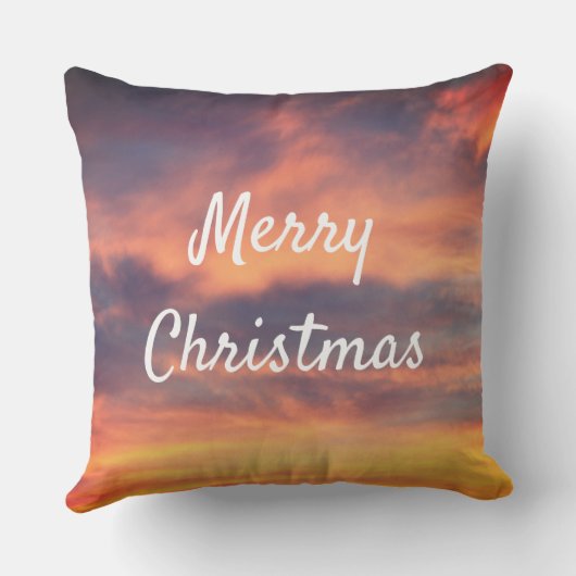 クリスマスのサンセットスカイ 雲 自然 カラフル アウトドアクッション (裏面)